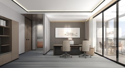 现代总经理办公室3D模型下载